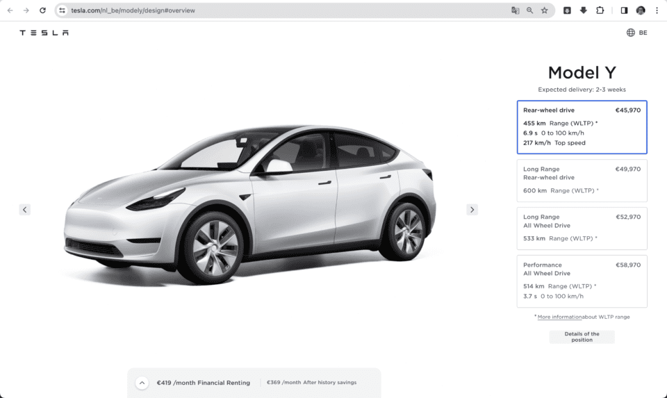 Tesla Model Y Long range RWD