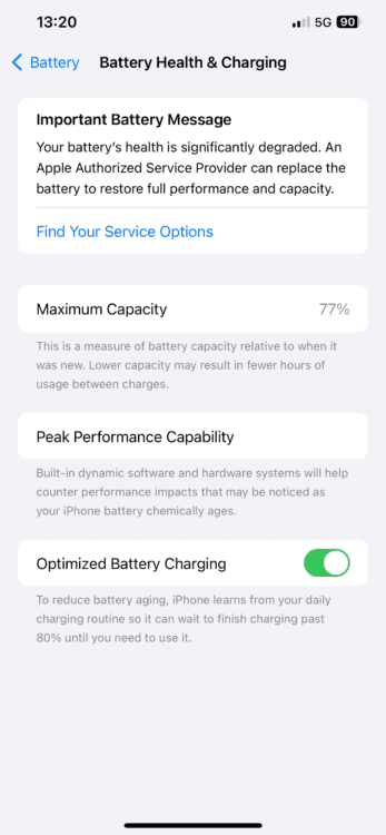 Apple Battery Health